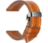 REZERO Correas de Reloj de Estilo Clásico, Pulseras de Cuero Curtido Vegetal, Correa de Repuesto para Hombre y Mujer 18/19/20/21/22/23/24/26mm