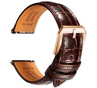 REZERO Correas de Reloj para Hombre, Pulseras de Liberación Rápida, Correas de Lujo con Relieve de Piel de Aligátor 19/20/21/22mm