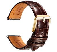 REZERO Correas de Reloj para Hombre, Pulseras de Liberación Rápida, Correas de Lujo con Relieve de Piel de Aligátor 19/20/21/22mm