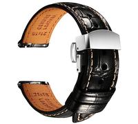 REZERO Correas de Reloj para Hombre, Pulseras de Liberación Rápida, Correas de Lujo con Relieve de Piel de Aligátor 19/20/21/22mm
