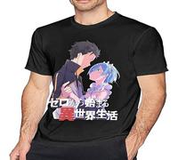 Rezero Starting Life In Another World Unisex O-Neck 100% Cotton Short-Sleeve T-Shirts Black XXL