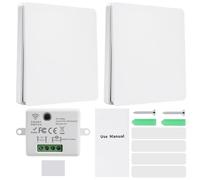 RF433 Funkschalter licht 230v funk lichtschalter ohne batterie funklichtschalter set 2 schalter 10A funk schalter 1 Empfänger + 2 Bedienfelder.