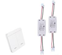 RF433 Interruptor de control remoto inalámbrico, receptor de CA 90-250 V 10 A, instalación para automatización de ventilador de luz (2 paneles LN3+ de 2 vías)
