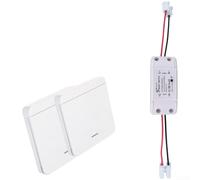 RF433 Interruptor de control remoto inalámbrico, receptor de CA 90-250 V 10 A, instalación para automatización de ventilador de luz (LN3+2 paneles)
