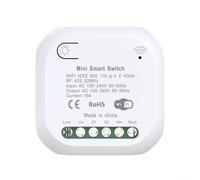 RF433 Interruptor inalámbrico para módulo de relé para mini interruptores, 100-240V 10A/16A, interruptor de automatización del hogar de control bidireccional compatible con Alexa (10A)