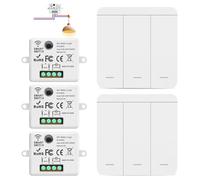 RF433 - Juego de interruptores de luz inalámbricos, interruptor de seguridad y controlador receptor 10 A, interruptor inalámbrico, interruptor de luz de pared, fácil instalación para lámparas de hasta
