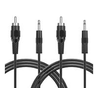 RFAdapter Adaptador de cable de audio RCA a mono de 3,5 mm, 2 unidades de 6 pies, 3,5 mm, 1/8 pulgadas a RCA macho, para altavoces, subwoofer