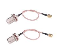 RFaha 2pcs SMA macho a N tipo hembra RF coaxial adaptador 20cm 8" SMA a N cable conector coaxial (F132-2)