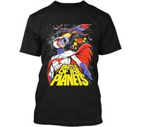 RFD6Uww23 Battle of The Planets Retro 80s Anime Space Hero Emblem Design T-Shirt Black 3XL