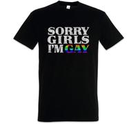 RFD6Uww23 Sorry Girls I'm Gay Rainbow Pride LGBTQ+ Statement T-Shirt Black 3XL