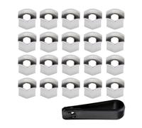 RFDTEWAX 20 Piezas Tapas de Tuercas Rueda para BMW F10 E36 E39 E30 X3 E83 E90 E60 X5 E53 F30 E34 X5 E70 2000-2026, Wheel Bolt Nut Cap, con Herramienta de desmontaje, tapón Hexagonal,21mm-A Black