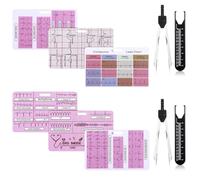 Rfeeuubft 2 Juegos de Calibradores de ECG y 3 Piezas de Insignias de Interpretación del Ritmo de ECG Juego de Herramientas de Calibradores de ECG para Enfermeras, Médicos y Hospitales