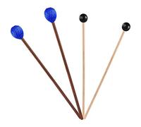 Rfeeuubft 2 pares de mazos Marimba Glockenspiel palos mango de , hilo azul medio y caucho negro mango de
