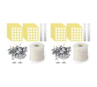 Rfeeuubft 2X Kit de Fabricación de Velas, Mecha Trenzada, PestañAs de Soporte de Mecha, Pegatinas de Mecha, Soporte de Mechas de Vela para Kit de Fabricación de Velas Hechas una Mano