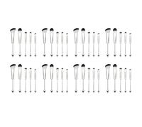 Rfeeuubft 8X Brochas de Maquillaje con Cuentas, Cuentas de Silicona, Brochas CosméTicas de Maquillaje DIY, Kit de Brochas con Cuentas para Bricolaje