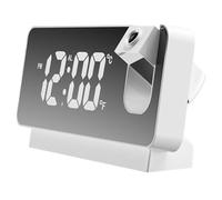 Rfeeuubft Espejo Digital Proyector de 180° para Techo Proyector de Mesita de Noche Reloj Despertador Carga USB para Dormitorio Sala de Estar