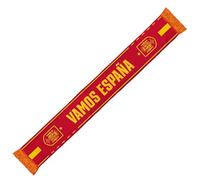 RFEF BUFANDA ESPAÑA 2026 - Bufanda Oficial “VAMOS ESPAÑA” de la Selección Española - Diseño Rojo con Detalles Amarillos, Escudo RFEF y Flecos Amarillos