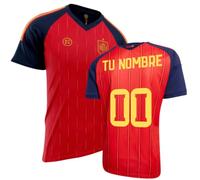 RFEF Camiseta SELECCION ESPAÑOLA - EUROCOPA 2024- Replica Oficial - Adulto (FR/ES, Letras, XL, Regular, Regular, Rojo)