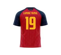 RFEF - Réplica Oficial Camiseta de Lamine Yamal España Dorsal 19-1ª Equipación Selección Española 2026-100% Poliester Transpirable - Adulto Unisex Talla L
