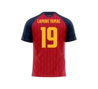 RFEF - Réplica Oficial Camiseta de Lamine Yamal España Dorsal 19-1ª Equipación Selección Española 2026-100% Poliester Transpirable - Adulto Unisex Talla M