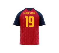 RFEF - Réplica Oficial Camiseta de Lamine Yamal España Niño Unisex Dorsal 19-1ª Equipación Selección Española 2026-100% Poliester Transpirable - Talla 10 Años