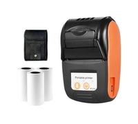 RFGTHY Mini Impresora Térmica De Recibos Portátil, Inalámbrica por Bluetooth, 58mm, Factura Billete, Teléfono, PC, Negocio, Venta Al Menor, Sin Tinta Impresora PortáTil(Orange Set)