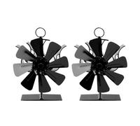 RFGTHY Ventilador For Hogar De 8 Aspas Alimentado Por Calor, Estufa Combustión Silenciosa Y Segura Con, Distribución Eficiente Del For El, Quemador Leña Eficiente Con EnergíA TéRmica(8 Blades 2pcs)