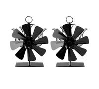 RFGTHY Ventilador For Hogar De 8 Aspas Alimentado Por Calor, Estufa Combustión Silenciosa Y Segura Con, Distribución Eficiente Del For El, Quemador Leña Eficiente Con EnergíA TéRmica(8 Blades 2pcs)
