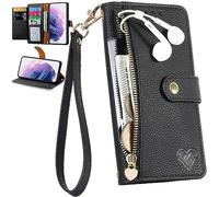 RFID Bloqueo Funda para Samsung A56/Samsung M56, Bolsillo con Cremallera y Ranura para Tarjetas, Cremallera Bolsillo Cover para Samsung A56/Samsung M56-01