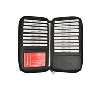 RFID - Cartera de piel suave con cremallera para tarjetas de crédito y negocios, Negro -, Talla única, Cartera Rfid
