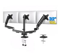 RFIVER Brazo de monitor triple para pantallas de 17 a 32 pulgadas, soporte articulado triple para monitor de hasta 8 kg, inclinación completa, rotación y brazos giratorios, VESA 75 x 75 100 x 100 mm
