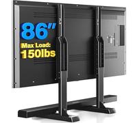 Rfiver Soporte de TV de mesa con patas de TV ajustables en altura, base de soportes de TV con gestión de cables para la mayoría de televisores planos o curvos de 24 a 86 pulgadas, patas de TV de acero