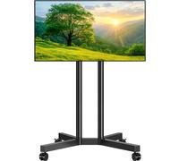 Rfiver Soporte de TV rodante para pantallas de 32 a 70 pulgadas, soporte de TV móvil ajustable en altura con ruedas soporta hasta 88 libras, carrito de TV móvil con inclinación de -15° a +5°, soporte