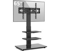 RFIVER Soporte TV Pie para Pantallas de 32 a 70 Pulgadas de Curvos Planos Plasma OLED LCD LED hasta 50 kg, Soporte TV Pie Altura Ajustable con Giratorio, MAX VESA 400x400 mm