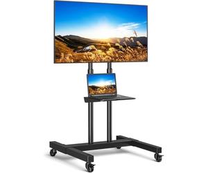 RFIVER Soporte TV Pie Ruedas para Television de 32 43 50 55 65 75 80 Pulgadas - Tele Televisor Soportes Pie Inclinable - Soporte TV Suelo Altura Ajustable Movil | MAX Vesa 600x400mm 50 KG