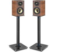 Rfiver Soportes universales para altavoces de suelo para sonido envolvente, soportes de altavoz de estantería resistentes de 28 pulgadas, cada uno tiene capacidad para 22 libras, soporte de altavoz de
