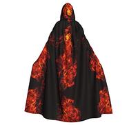 RFSHOP Capa con capucha de bailarina de fuego, capa de Halloween, Navidad, disfraces de cosplay para hombres y mujeres, disfraz de adulto