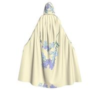 RFSHOP Capa con capucha de Halloween para adultos, 100% fibra de poliéster, capucha de gran tamaño con pajarita, cómoda y duradera, patrón de orquídeas frescas, color negro
