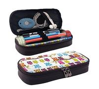 RFSHOP Estuche para lápices con diseño de búhos en ramas de árbol, estuche de lápices de gran capacidad, estuche de cuero duradero con cremallera, imagen, Talla única, Pinafore
