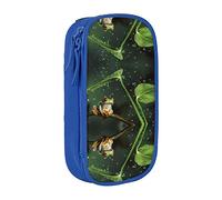 RFSHOP Estuche para lápices con diseño de rana de árbol de la paz de gran capacidad, bolsa de almacenamiento grande duradera con 3 compartimentos, imagen, Talla única, Pinafore