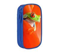 RFSHOP Estuche para lápices con diseño de ranas de árbol de ojos rojos, bolsa de gran capacidad, bolsa de almacenamiento grande duradera con 3 compartimentos, imagen, Talla única, Pinafore