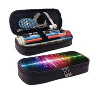 RFSHOP Estuche para lápices de notas musicales de salto de gran capacidad, bolsa de lápices con cremallera, estuche de cuero duradero, imagen, Talla única, Pinafore