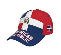 RFSHOP Gorra de béisbol con la bandera de la República Dominicana con estampado completo para hombres adultos, gorra de fútbol para partidarios del patriotismo, color negro, N.º 1421, Talla única