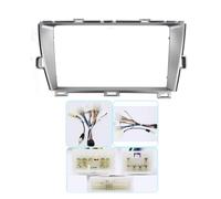 RFSHOP Panel Radio Panel Estéreo Fascia Radio Coche Reajuste Audio Molduras Marcos Envolvente Kit Tablero Cubierta 9 Pulgadas para Toyota para Prius 2010 Kit Montage Autoradio(Lhd Silver-Cord)