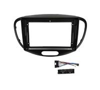 RFSHOP Panel Radio Radio Coche 9 Pulgadas Fascia Marco Estéreo Android 2 DIN Panel Embellecedor Tablero para Hyundai para I10 para I-10 2008 2009 2010 2011 Kit Montage Autoradio(Frame and Cable)