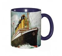 RFSHOP Taza de café Suike de lujo vintage Marine Rms Titanic impresión 325 ml taza de té de cerámica con asa para el hogar, oficina, Navidad, cumpleaños