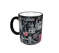 RFSHOP Tazas de café de 11 onzas, taza de cerámica de Londres Landmark taza de té grande para oficina y hogar