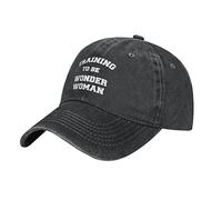 RFSHOP Training to Be Wonder Woman - Gorra de béisbol, gorra de camionero de algodón lavado, sombrero vintage ajustable para hombres y mujeres, color negro, N.º 577, Talla única