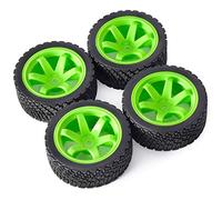 RFVBG 4 Llantas de Goma hexagonales de 12 mm y 67 mm for Ruedas Rolly 1/10, for HPI, WR8, for HSP, 94177, for Wltoys, 1/14 144001 RC Car, for Tamiya, Rally Car Neumático para Coche RC(8006 703 Green)