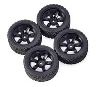 RFVBG 4 Llantas de Goma hexagonales de 12 mm y 67 mm for Ruedas Rolly 1/10, for HPI, WR8, for HSP, 94177, for Wltoys, 1/14 144001 RC Car, for Tamiya, Rally Car Neumático para Coche RC(8006 701 Black)